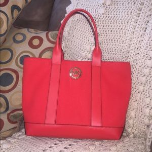 Michael Kors canvas & leather tote